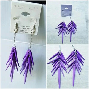 "Bundles Only" Purple Dangle Spikes Earrings